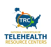U.S. map with "TRC" logo and text reading "National Consortium of Telehealth Resource Centers.