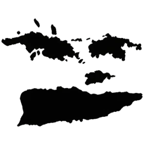 Map Silhouette of the Virgin Islands Archipelago